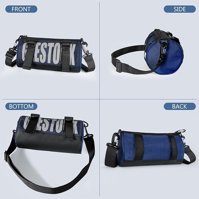 Geestock Mini Gym Bag for Women Men – Lightweight Compact 9'' Crossbody Duffel Bag with Adjustable Strap, Portable Small Gym Bag for Yoga, Workout, Travel, Navy Blue