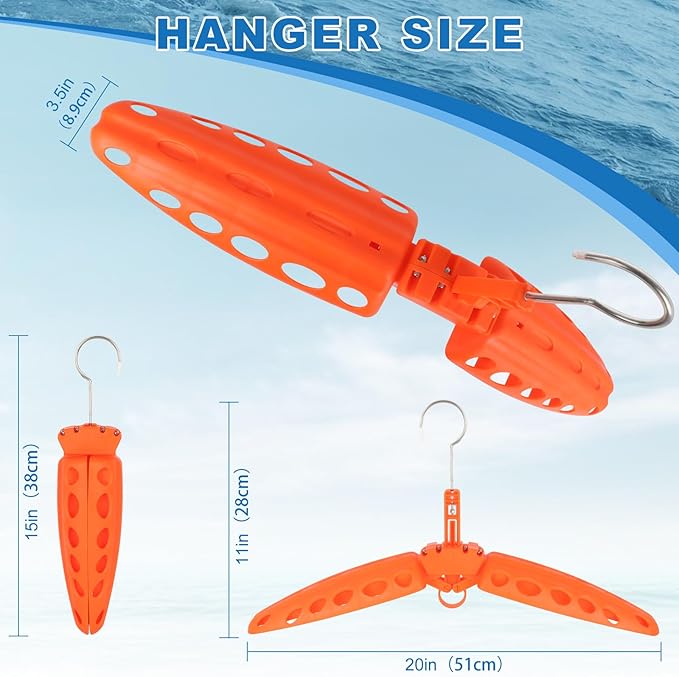 Wetsuit Hanger, Gimilife Surfing & Scuba Diving Accessory, Perfect to Dry Wetsuit Drysuit Life Jacket or BCD, Quick Dry Foldable & Vented Dryer for Wetsuite Dry Suit(1 PCS )