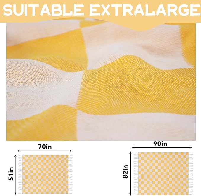 Breathable Bedspread Woven Blanket Extra Large Lightweight Soft Cooling Hot Sleeper Throw Tween Queen Full Size Quilt Thin Comforter Summer Ice Cold Sheet Bed Decor Bedroom Decorative Checkered Grey