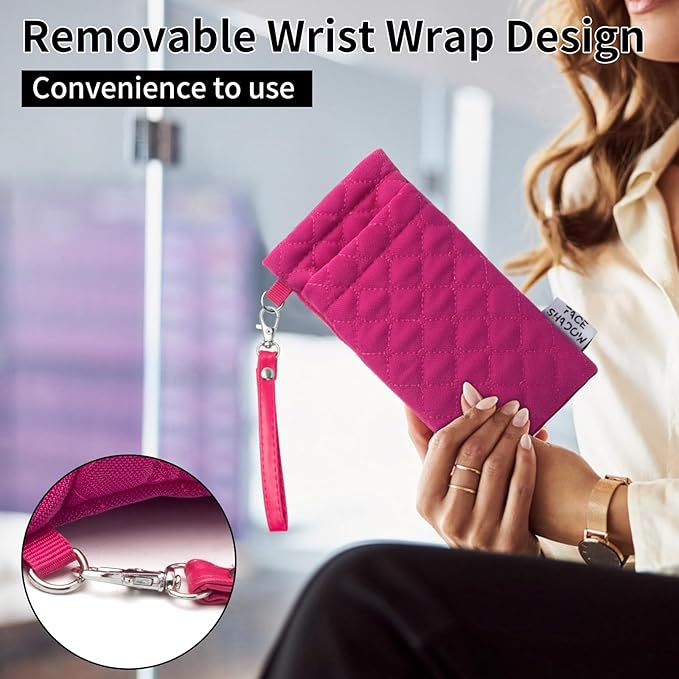 Face Shadow Double Glasses Case Soft Eyeglass Case For Women Men Squeeze Top Sunglasses Case With Cleaning Cloth
