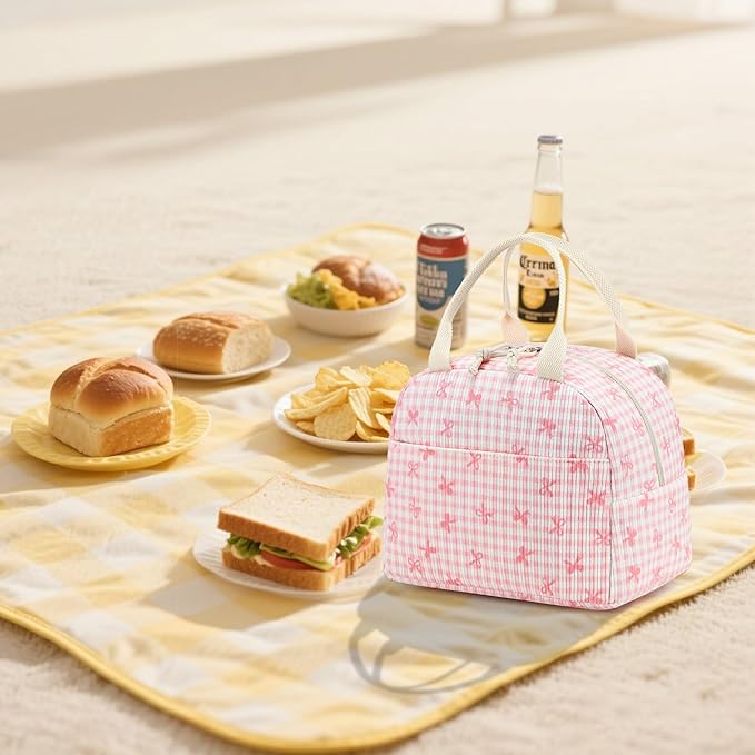 LEDAOU Lunch Box for Women Insulated Lunch Bag Cute Lunchbox Compact Cooler Thermal Reusable Lunch Tote for Work School Picnic Travel