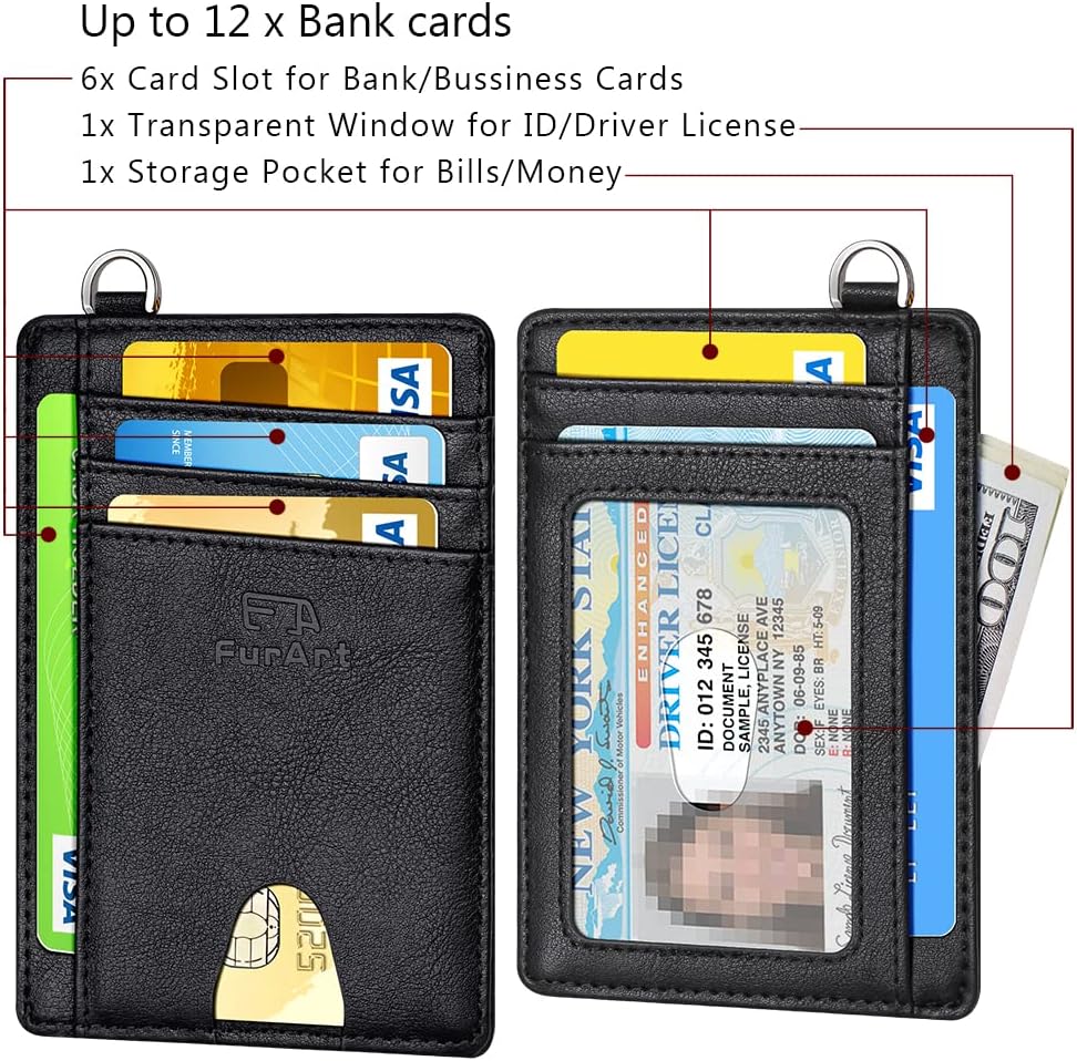 FurArt Slim Minimalist Wallet, Front Pocket Wallets, RFID Blocking, Credit Card Holder for Men & Women