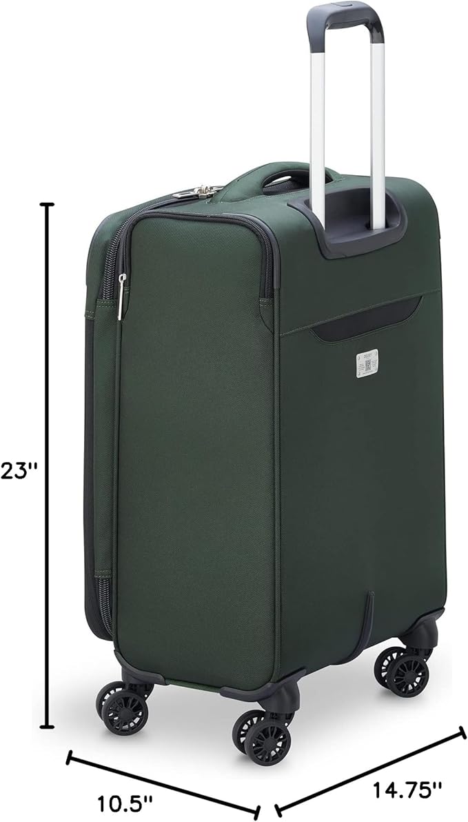 DELSEY PARIS Sky Max 2.0 Softside Expandable Luggage with Spinner Wheels, Green, 2-Piece Set (21/Duffle)