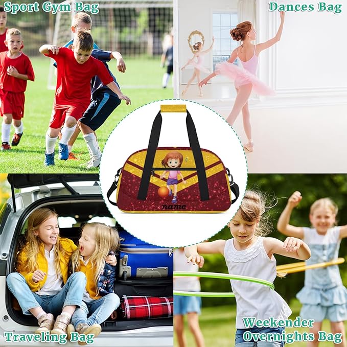 Custom Name Gym Travel Duffle Bag with Front Zipper Pocket Personalizedfor Sports Bag for Overnight, Weekender, Carry On,Workout & Dance, 18.9 * 8.7 * 10.6 in,Soccer Boy
