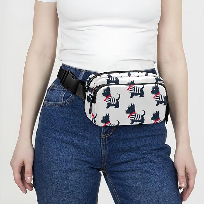 Kawaii Schnauzer Dog Fanny Pack for Women Men Water Resistant Fashion Waist Packs with Adjustable Strap Belt Bag for Travel Workout Jogging Hiking 21219257
