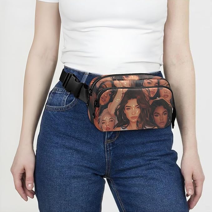 Group Of Women Fanny Pack for Women Men Water Resistant Fashion Waist Packs with Adjustable Strap Belt Bag for Travel Workout Jogging Hiking 21220579