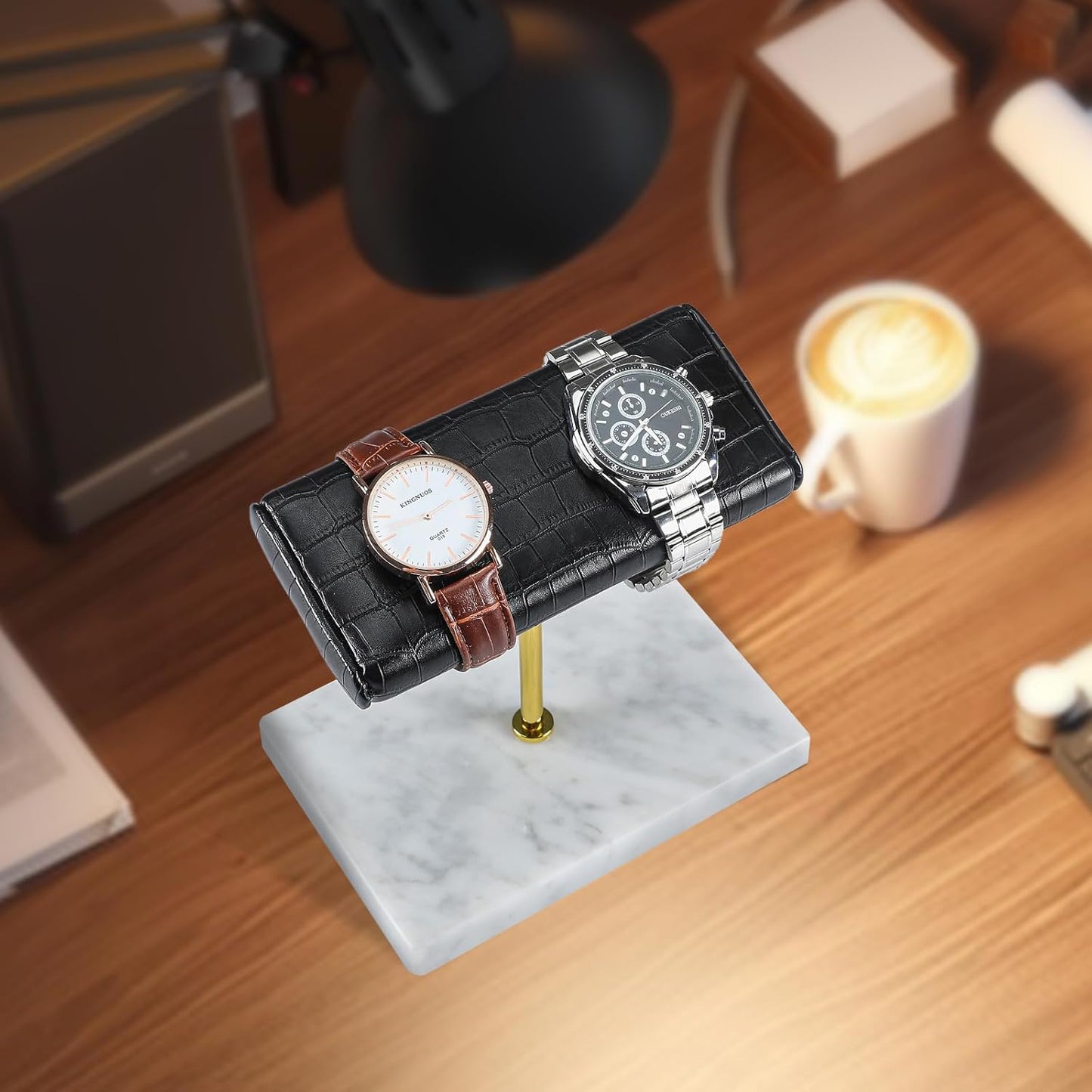 LYS&LYX Watch stand watch display stand watch holder watch Handcrafted watch holder (2--white/glod/croco)