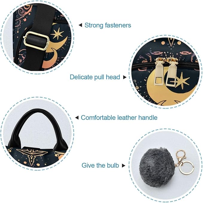 ALAZA Moon Stars Alchemy Witch Backpack Purse for Women Anti Theft Fashion Back Pack Shoulder Bag