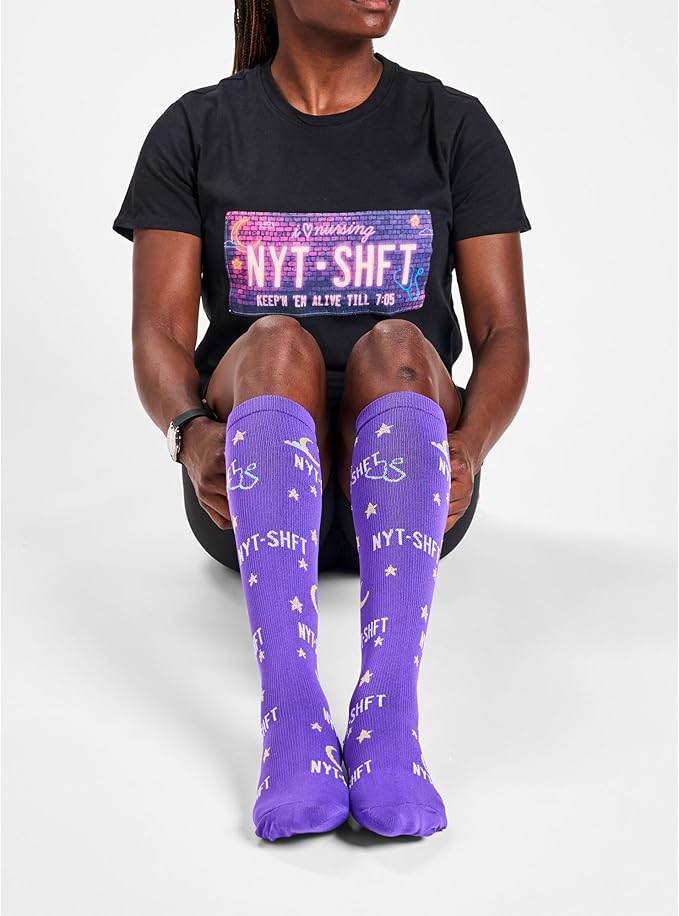 Nurse Mates Women's Calf Socks | 12-14 mmHg Compression | Superior Support & Comfort | 1 Pair