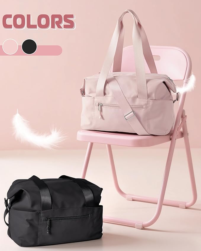 Smasrob Small Gym Bag with Yoga Mat Holder, Wet Pocket and a Separate Pouch, Small Gym Duffle Bag for Women with Detachable Crossbody Shoulder Strap