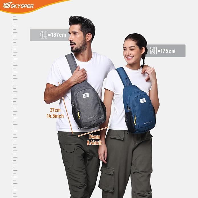 SKYSPER Sling Bag Anti Theft Crossbody Bag RFID Lightweight Travel Shoulder Chest Bag for Hiking Walking
