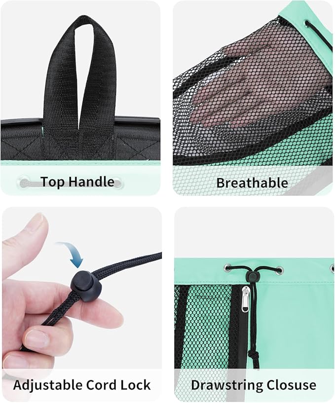 WANDF Swim Bag Mesh Drawstring Backpack with Wet Pocket for Swimming, Gym, and Workout Gear