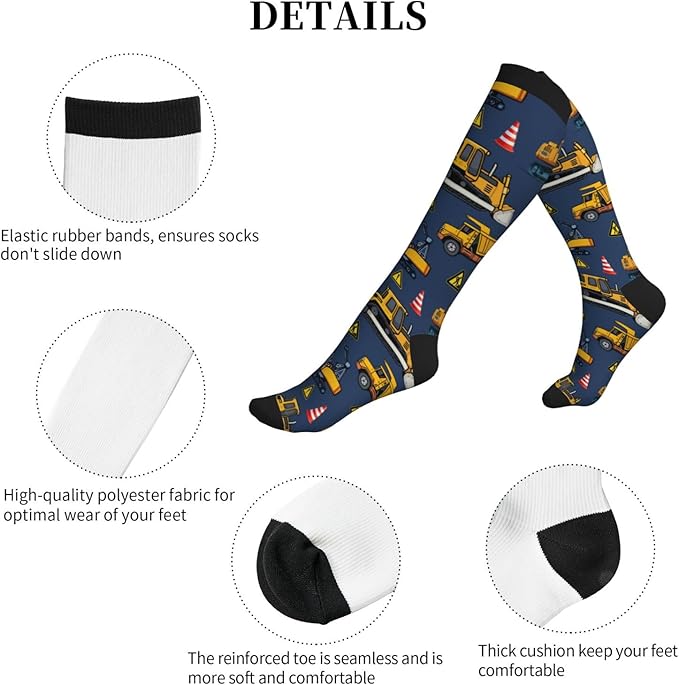 Compression Socks Knee High Circulation Support Socks For Women Men Athletic Running Work Hiking Cycling Travel