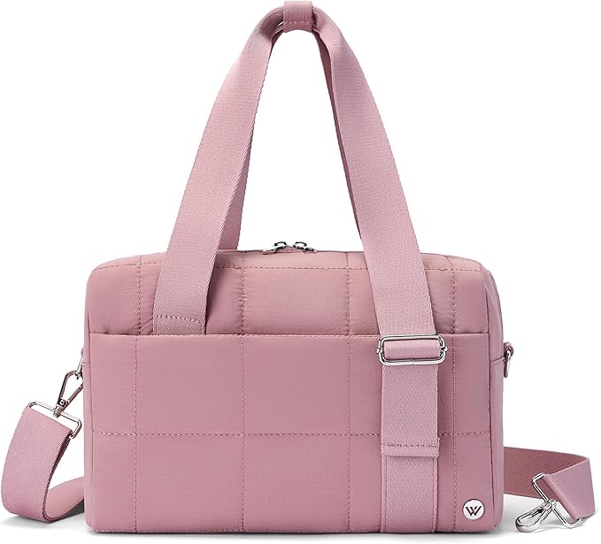 WESTBRONCO Small Puffer Crossbody Bags for Women, Mini Puffy Quilted Gym Bag Lightweight Tote Bag with Zipper Compartments