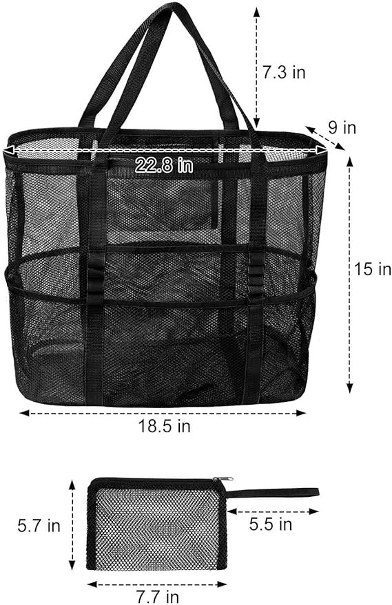 Mesh Beach Bag Vacation Essentials - Large Tote Pool Bag for Women Vacation Essentials Beach Accessories