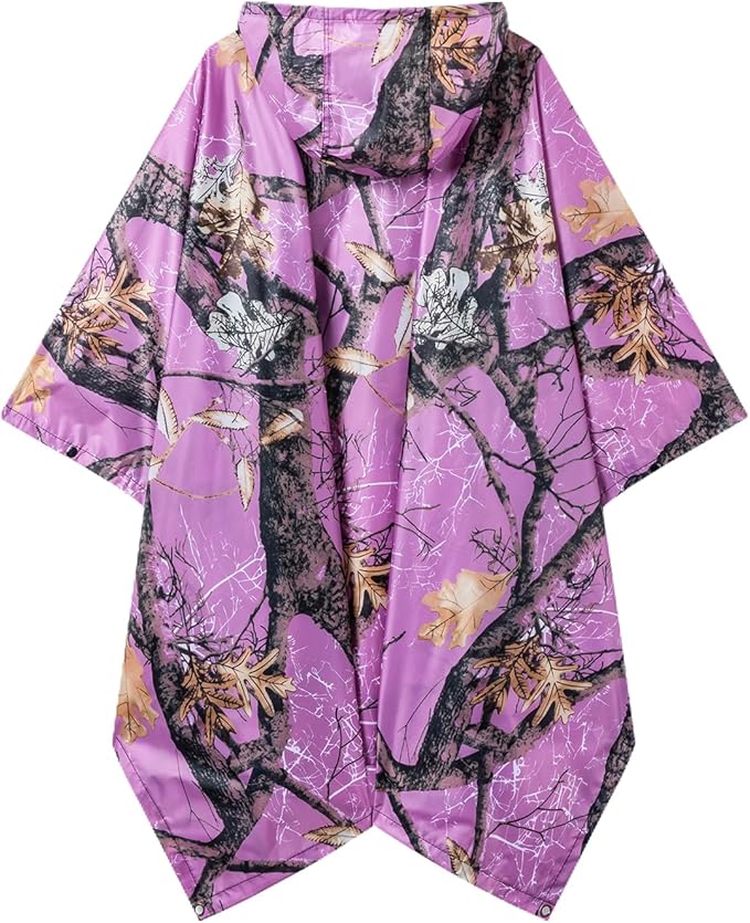 Hooded Rain Poncho for Adults - Waterproof Rain Coat and Lightweight Jacket 3-in-1 Multi-Function with Pockets
