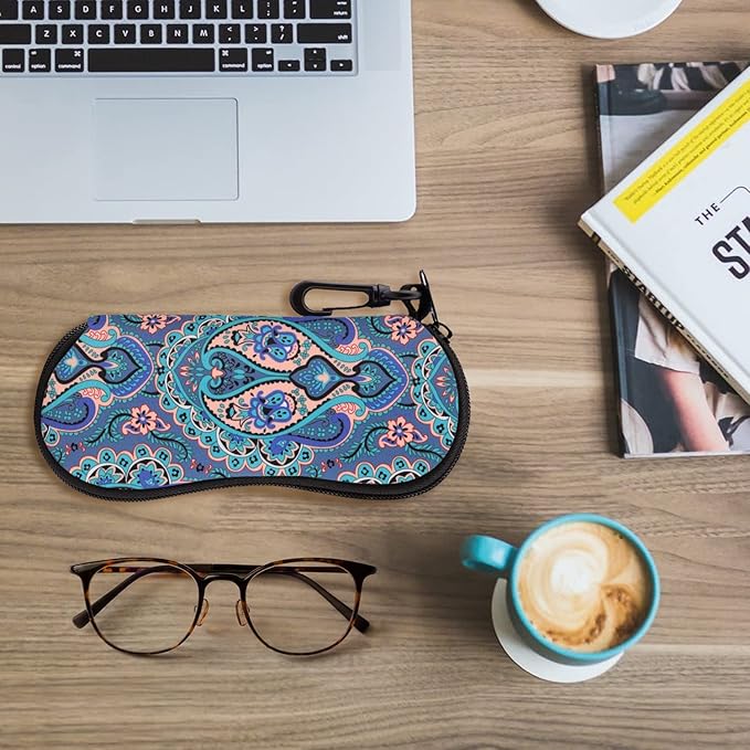 MoKo Sunglasses Soft Case Ultra Light Neoprene Zipper Eyeglass Case for Men Women
