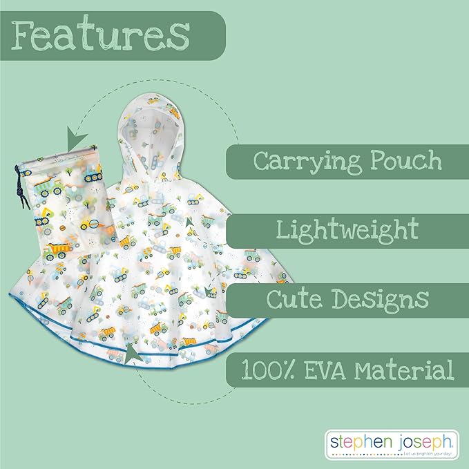 Stephen Joseph Unisex Kids Lightweight Poncho