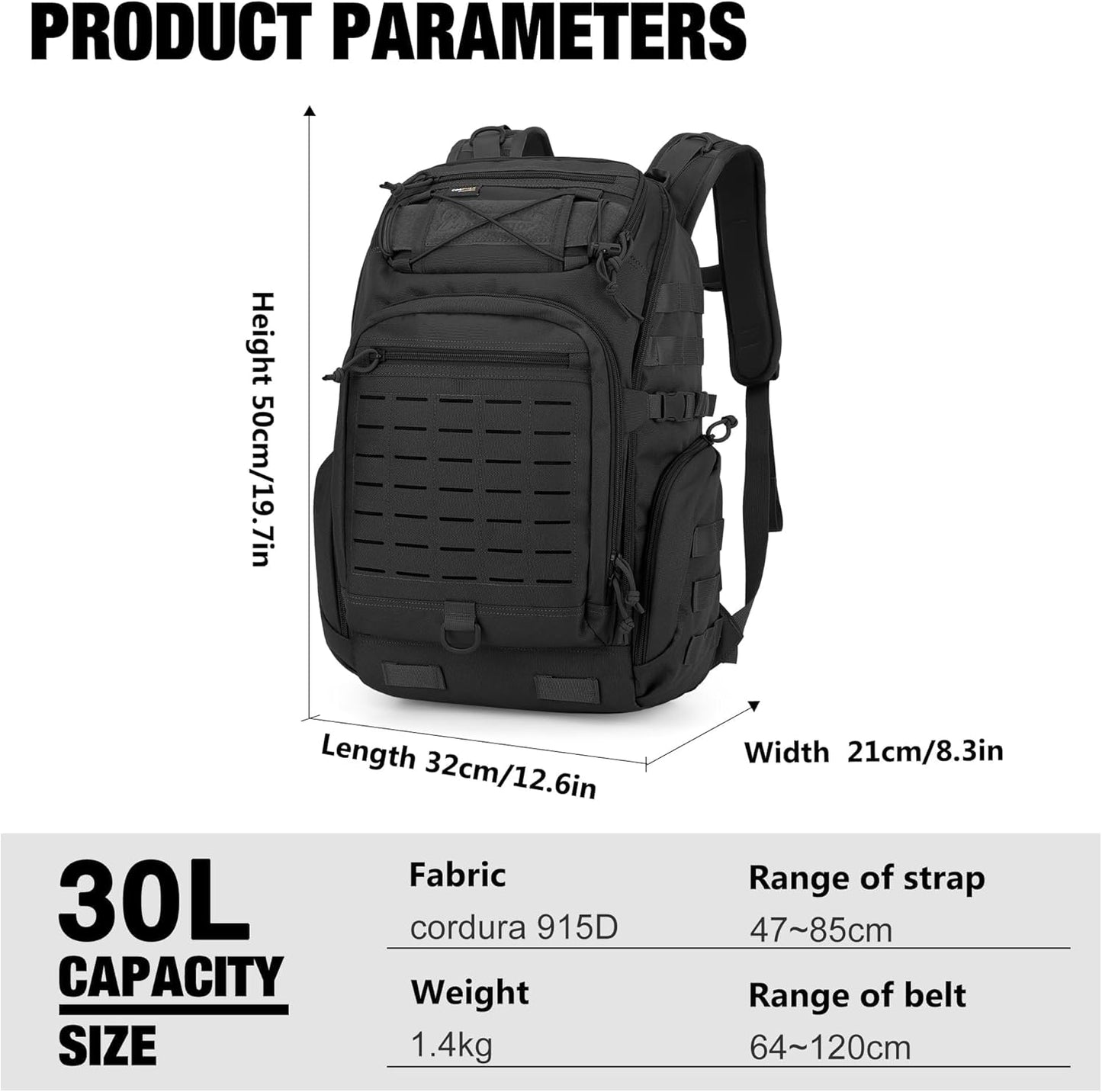 Mardingtop 30L Molle Military Backpack, Tactical Backpack for Men, Cordura Backpack for Hiking,Camping,Trekking
