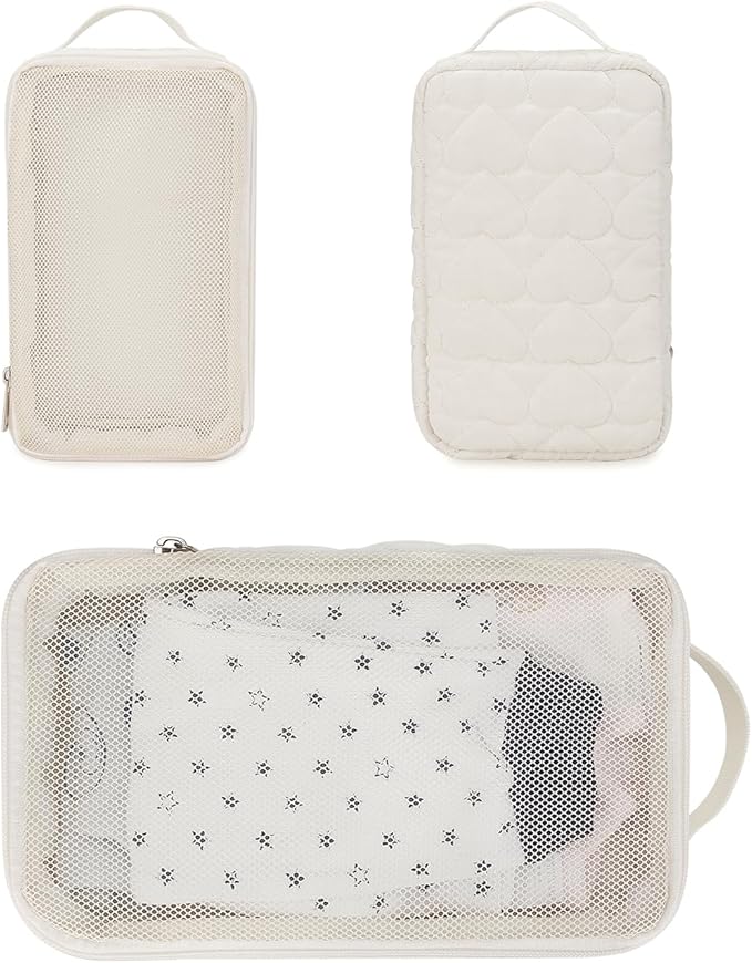MOMIGO Baby Diaper Bag Organizer Pouches - 2 Pack Waterproof Pod Hanging Diaper Bag Mesh Bag Reusable, Washable or Baby Cloth Diapers (White)