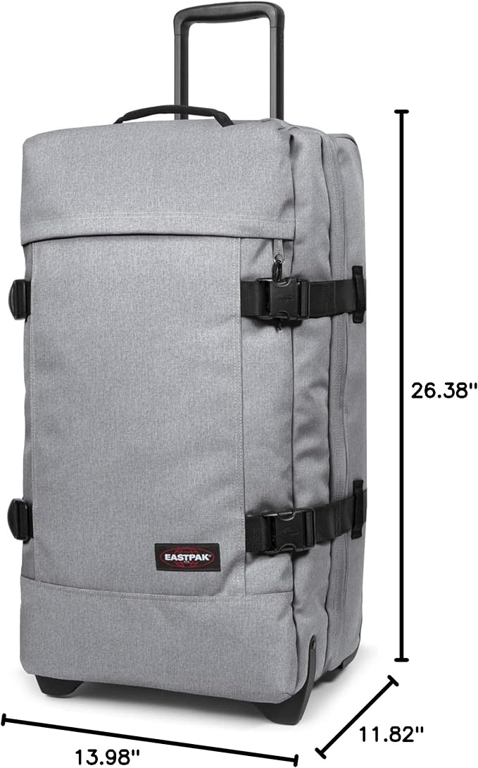 Eastpak Tranverz M – 78L Large Wheeled Luggage with Dual Compartments, TSA Lock, Compression Straps & Smooth-Wheeling System, Sunday Grey