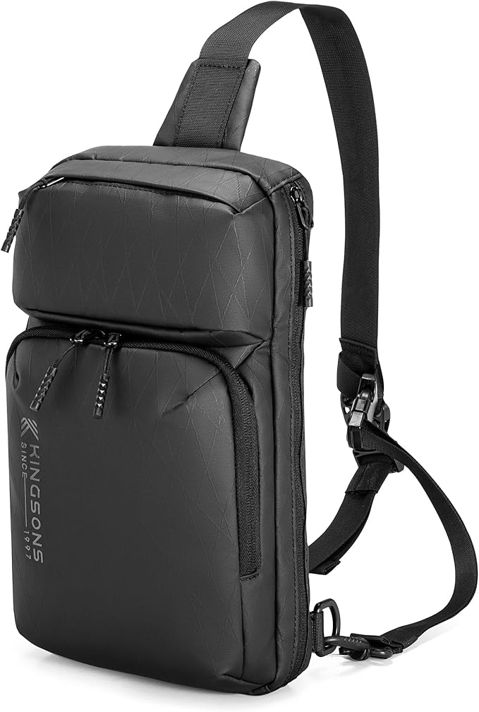 Kingsons Small Sling Bag,Trendy Crossbody Bag Lightweight Waterproof Sling Backpack Shoulder Bag for Men and Women