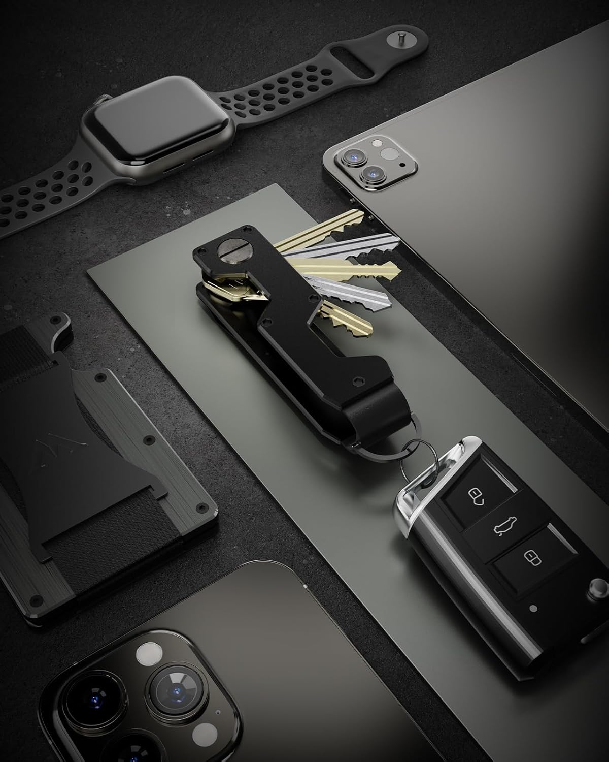 Key Organizer Compact Key Holder Metal Key Chain Minimalist key case key holder for keychain Secures 1-5 Keys