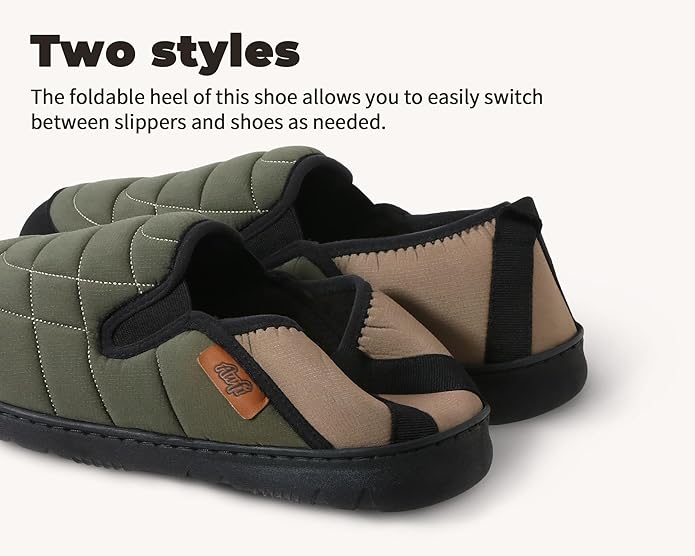 Mens Slip On Slippers Coolmax® Two Tone Comfy Slipper Memory Foam Slippers Indoor Outdoor Men's House Shoes Loafers Camping Slipper Two Styles | Moisture-wicking | Breathable