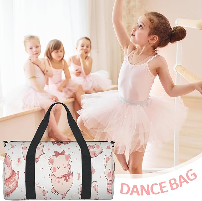 Pink Pig Travel Duffle Bag for Men Women, Lightweight Sport Gym Bag Tote Overnight Weekender Carry on Tote