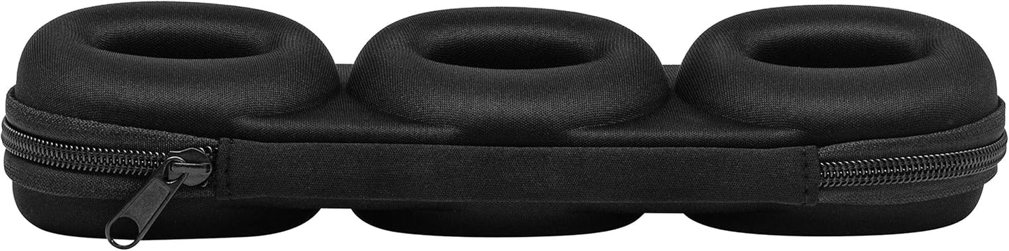 Triple Watch Travel Case Storage Organizer For 3 Watches | Tough Portable Protection w/Zipper Fits All Wristwatches & Smart Watches Up To 50mm (Black)