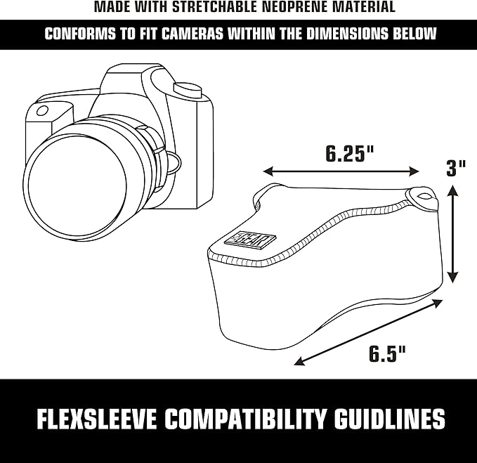 USA Gear Camera Sleeve (Medium) for Compact SLRs Compatible with Canon EOS R100 Nikon Z30 Sony ZV-E10, and more - Padded Neoprene DSLR Case with Zipper Accessory Pocket & Belt Loop (Deluxe Gray)