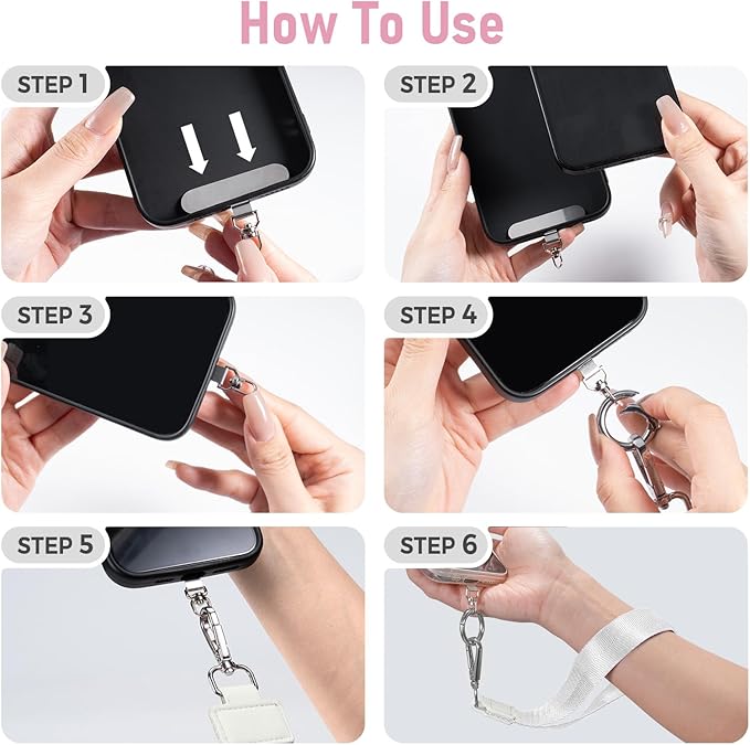 Clip and Go Strap for Phone with Wallet Crossbody Phone Lanyard and Detachable Checkered Bag with ID Window and RFID Pouch for Daily Travel. Bow