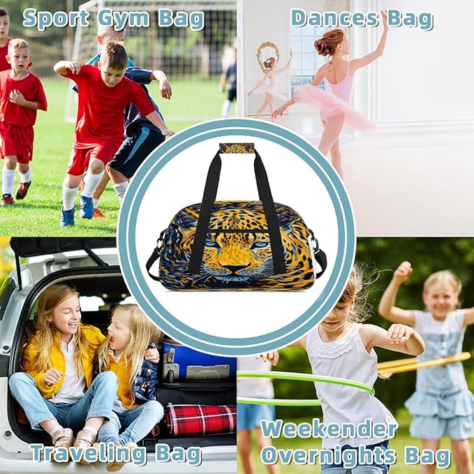 Travel Duffle Bag for travel duffle bag sports Girls Boys Kids Leopard Cool Cheetah Lightweight Overnight Sleepover Weekender Bags Small Dance Gym Sport Bag Teens Carry-On Size Workout Bag