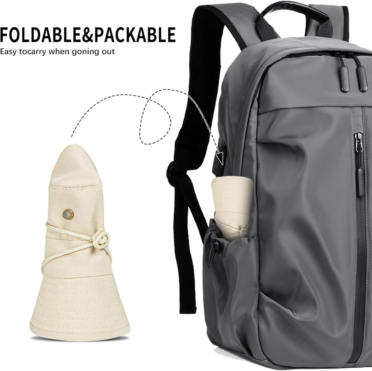 Sun Hats for Men Women Boonie Hat Foldable Fishing Hat UPF 50+ Bucket Hat for Fishing Hiking Garden Safari Beach