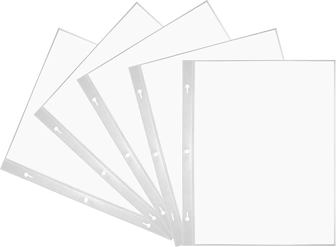 Pioneer Universal Top-Loading Page Protectors 5/Pkg, 12"X15" (W/White Inserts)