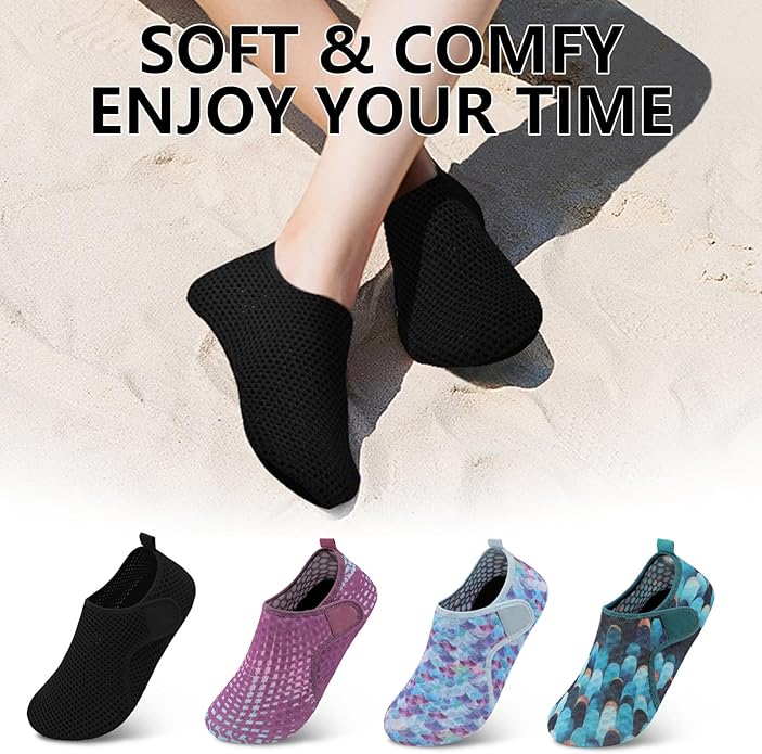 Scurtain Barefoot Water Shoes for Women Men Beach Swim Aqua Socks Summer Quick-Dry Sandals Slippers