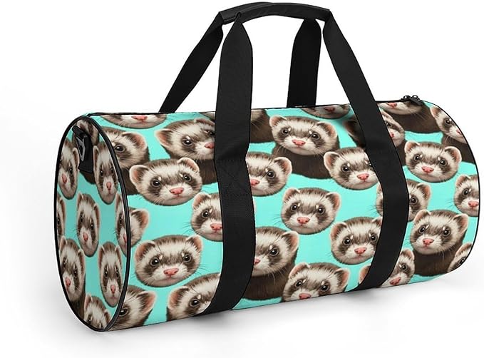Durable Travel Gym Sports Bag Cute Ferret Workout Lightweight Foldable Overnight Bag Training Workout Bags