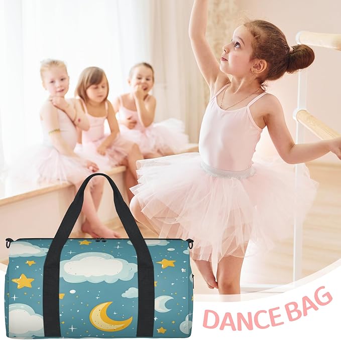 Cartoon Cloud Moon Travel Duffle Bag for Women Men, Overnight Weekender Bag, Carry on Tote for Sport Gym