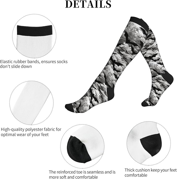 Compression Socks Knee High Circulation Support Socks For Women Men Athletic Running Work Hiking Cycling Travel