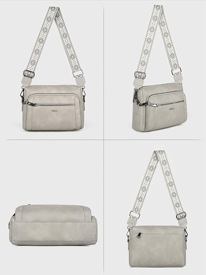 Small Leather Crossbody Bags for Women Anti theft Purses and Handbag Shoulder Hangbag with Wide Strap Tassel