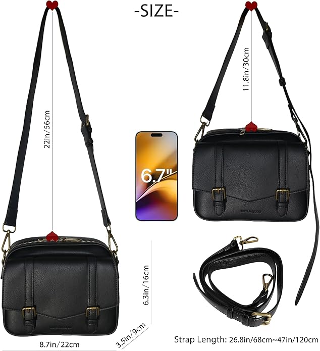 Women‘s Anti Theft RFID Blocking Small Vegan Leather Crossbody Bag Travel Purse With Built In Wallet Messenger Bag