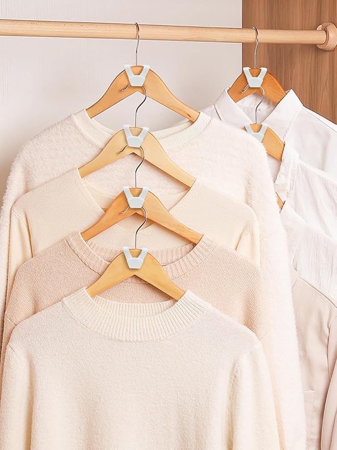 Smartor Clothes Hanger Connector Hooks 120 Pack, Closet Storage and Organization as Hangers Space Saving, Hanger Add on Hook as Closet Organizer, Stacking Hangers, Cascading Space Saver, White