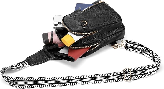 GAEKEAO Sling Bag for Women Crossbody Bags Fanny Pack Vegan Leather Chest Bag Travel Shoulder Belt Purse Backpack Gifts