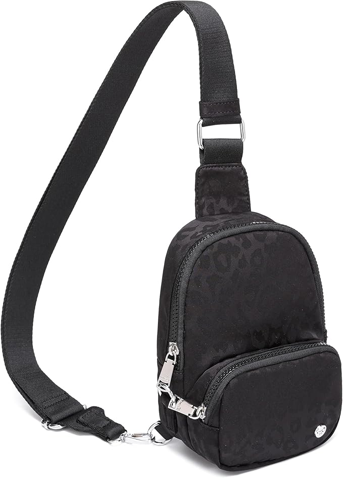 NEICOA Anti Theft Crossbody Bags for Women Small Nylon RFID Sling Bag Lightweight Travel Purse for Daily Casual Use(Leopard)