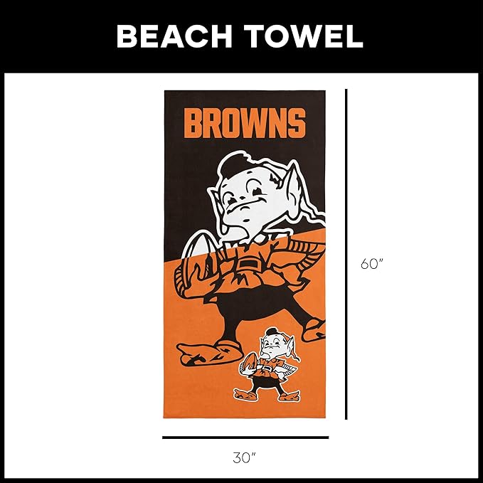 Northwest NFL Oversized Microfiber Beach Towel, 60 x 70 Inches – Quick Dry, Sand Resistant, Lightweight, Highly Absorbent, Shibori Design