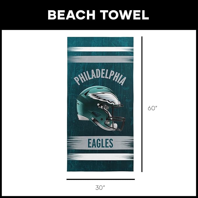 Northwest NFL Oversized Microfiber Beach Towel, 60 x 70 Inches – Quick Dry, Sand Resistant, Lightweight, Highly Absorbent, Shibori Design