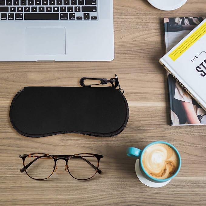 MoKo Sunglasses Soft Case Ultra Light Neoprene Zipper Eyeglass Case for Men Women