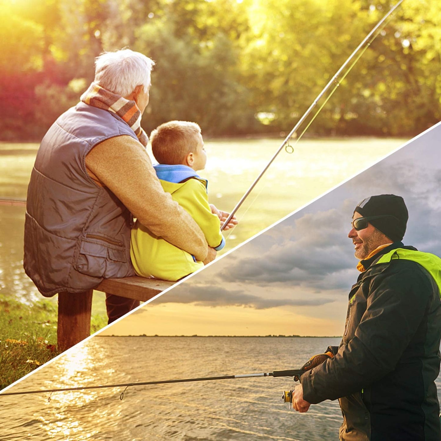 PLUSINNO Fishing Rod and Reel Combos - Carbon Fiber Telescopic Fishing Pole - Spinning Reel 12 +1 Shielded Bearings Stainless Steel BB