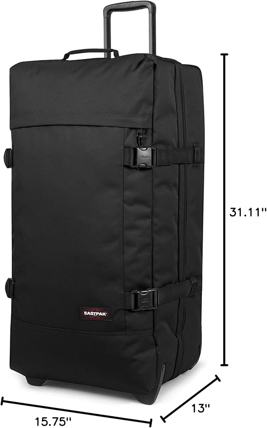 Eastpak Tranverz L – 121L Large Wheeled Luggage with Dual Compartments, TSA Lock, Compression Straps & Smooth-Wheeling System, Black