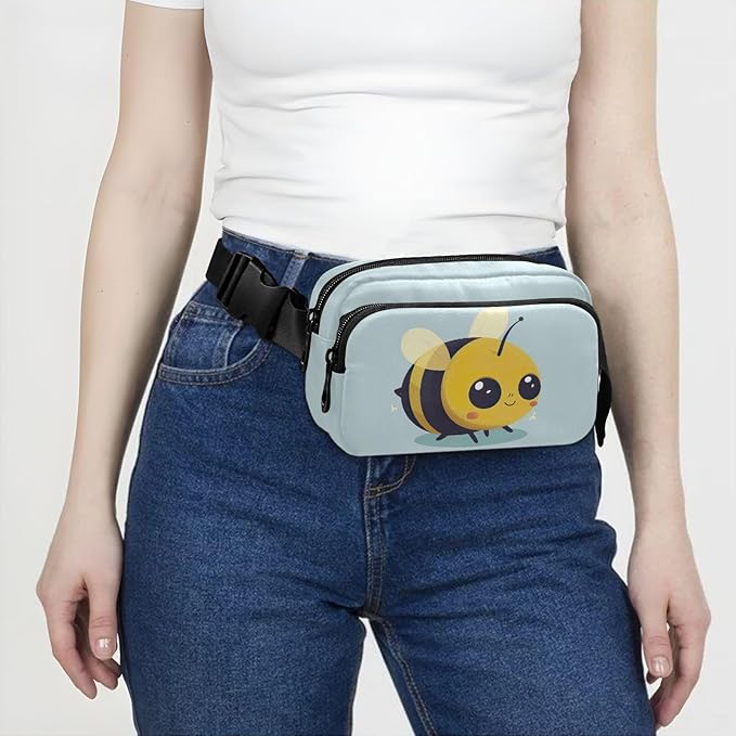 Kawaii Bee Fanny Pack for Women Men Water Resistant Fashion Waist Packs with Adjustable Strap Belt Bag for Travel Workout Jogging Hiking 21219273